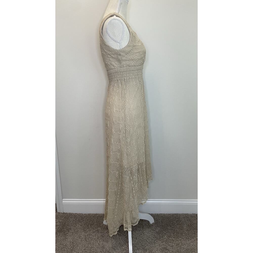 Cottagecore Fairy Coquette Romantic Lace Dress Boho Bridal Prairie Angel Size 4 - Picture 4 of 12